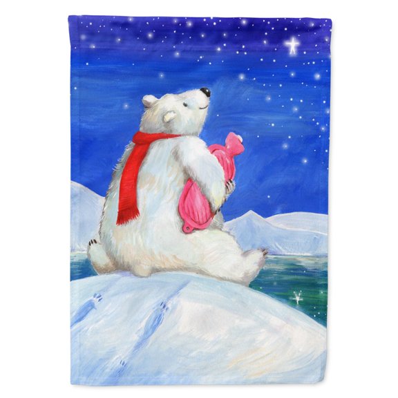 Carolines Treasures CDCO0488GF Polar Bear with Hot Water Bottle Flag Garden Size Small multicolor