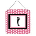 thumbnail image 1 of Carolines Treasures CJ1001-IDS66 Letter I Initial - Pink Black Polka Dots Aluminium Metal Wall Or Door Hanging Prints, 1 of 1