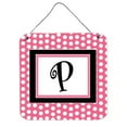 thumbnail image 1 of Carolines Treasures CJ1001-PDS66 Letter P Initial - Pink Black Polka Dots Aluminium Metal Wall or Door Hanging Prints, 1 of 1