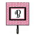 thumbnail image 1 of Carolines Treasures CJ1001-SH4-Parent Letter Initial Monogram - Pink Black Polka Dots Leash Holder or Key Hook, 1 of 7