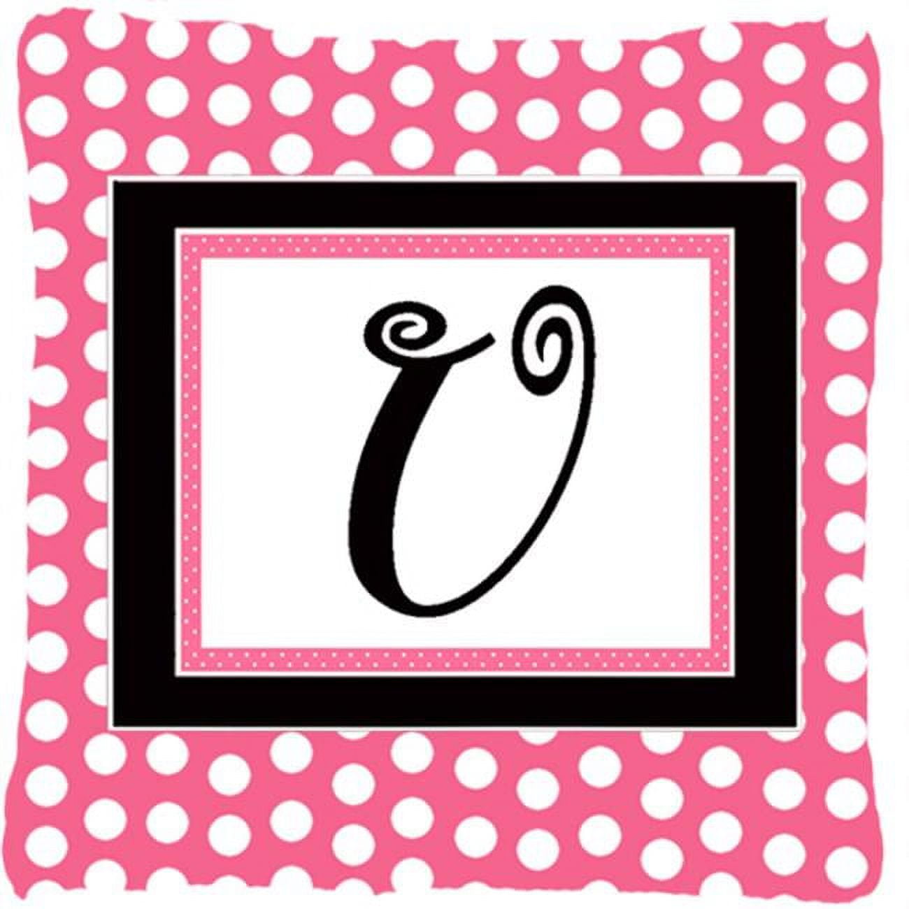 Caroline's Treasures Cuscino Decorativo Lettera G Fiori E Farfalle Rosa - 45x45 Cm In Tessuto Tela, Per Interni/Esterni, Antimacchia, Made In USA