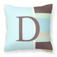 thumbnail image 1 of Carolines Treasures CJ1003-DPW1414 Letter D Initial Monogram - Blue Stripes Decorative   Canvas Fabric Pillow 14Hx14W, 1 of 4