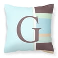 thumbnail image 1 of Carolines Treasures CJ1003-GPW1414 Letter G Initial Monogram - Blue Stripes Decorative   Canvas Fabric Pillow 14Hx14W, 1 of 4