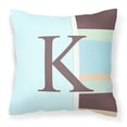 thumbnail image 1 of Carolines Treasures CJ1003-KPW1414 Letter K Initial Monogram - Blue Stripes Decorative   Canvas Fabric Pillow 14Hx14W, 1 of 4