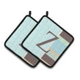 thumbnail image 1 of Carolines Treasures CJ1003-ZPTHD Letter Z Initial Monogram - Blue Stripes Pair of Pot Holders, 7.5HX7.5W, multicolor, 1 of 2