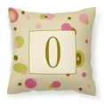 thumbnail image 1 of Carolines Treasures CJ1004-OPW1414 Letter O Initial Monogram - Tan Dots Fabric Decorative Pillow, 14Hx14W, multicolor, 1 of 4