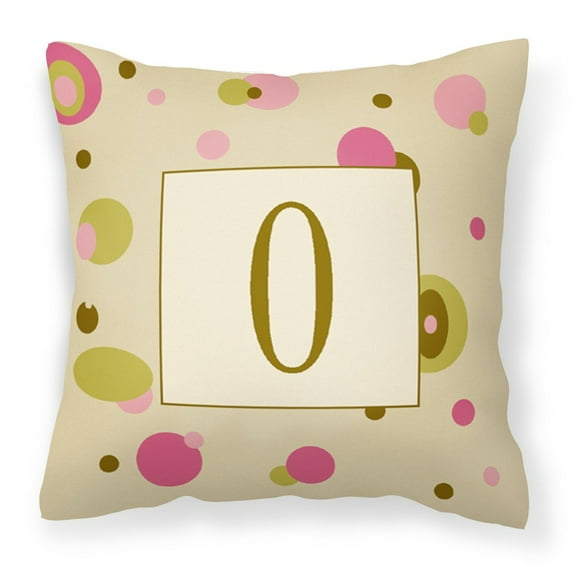 Carolines Treasures CJ1004-OPW1414 Letter O Initial Monogram - Tan Dots Fabric Decorative Pillow, 14Hx14W, multicolor