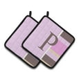 thumbnail image 1 of Carolines Treasures CJ1005-PPTHD Letter P Initial Monogram - Pink Stripes Pair of Pot Holders, 7.5HX7.5W, multicolor, 1 of 2