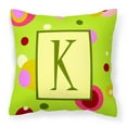 thumbnail image 1 of Carolines Treasures CJ1010-KPW1414 Letter K Initial Monogram - Green Decorative   Canvas Fabric Pillow 14Hx14W, 1 of 4