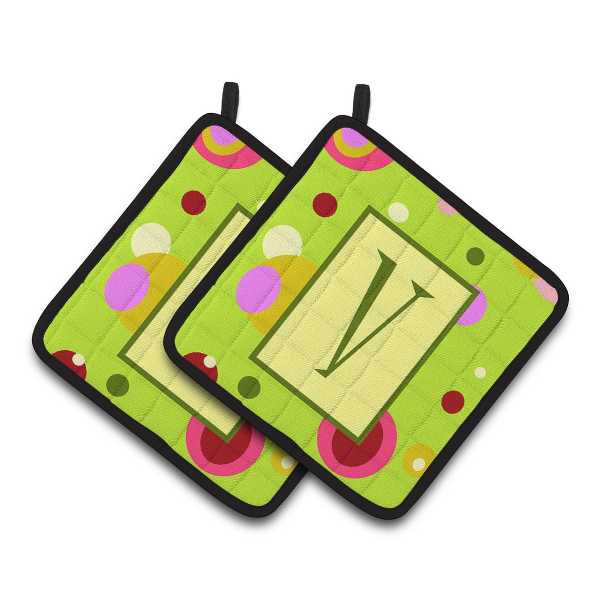 Dũng Đỗ Carolines Treasures CJ1010-VPTHD Letter V Monogram - Lime Green
