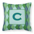 thumbnail image 1 of Carolines Treasures CJ1020-CPW1414 Monogram - Initial C Blue Argoyle Decorative   Canvas Fabric Pillow CJ1020 14Hx14W, 1 of 4