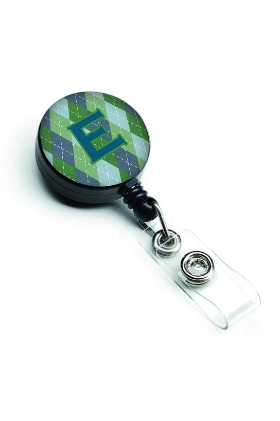 Carolines Treasures CJ1020-EBR Monogram Initial E Blue Argoyle Retractable Badge Reel