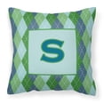thumbnail image 1 of Carolines Treasures CJ1020-SPW1414 Initial S Monogram - Blue Argoyle Decorative   Canvas Fabric Pillow CJ1020 14Hx14W, 1 of 4