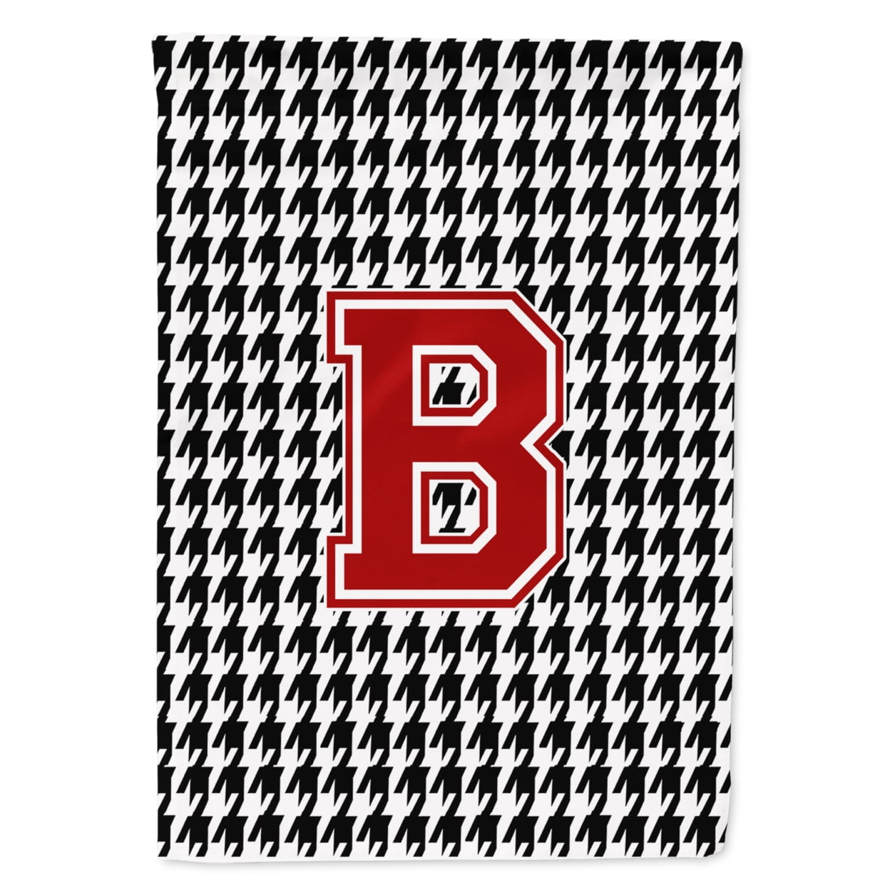 Carolines Treasures CJ1021-B-GF Houndstooth Black Initial  B Monogram Initial Flag Garden Size CJ1021 Small multicolor