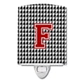 thumbnail image 1 of Letter F Monogram - Houndstooth Black Ceramic Night Light, 1 of 1