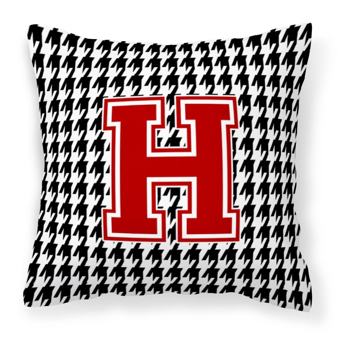 Carolines Treasures CJ1021-HPW1414 Monogram - Initial H Houndstooth Decorative Canvas Fabric Pillow CJ1021 14Hx14W