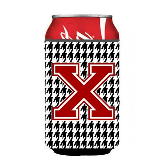 Carolines Treasures CJ1021-XCC Monogram - Houndstooth Can or Bottle Beverage Insulator Hugger Initial X Can Hugger