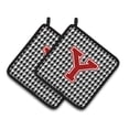 thumbnail image 1 of Carolines Treasures CJ1021-YPTHD Letter Y Monogram - Houndstooth Black Pair of Pot Holders, 7.5HX7.5W, multicolor, 1 of 2
