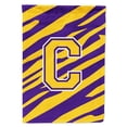 thumbnail image 1 of Carolines Treasures CJ1022-C-CHF 28 x 40 in. Tiger Stripe Purple Gold Letter C Monogram Initial Flag House Size, 1 of 2
