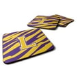thumbnail image 1 of Carolines Treasures CJ1022-FC-Parent Set of 4 Monogram Initial Tiger Stripe Purple Gold Foam Coasters 3 1/2 x 3 1/2, 1 of 3