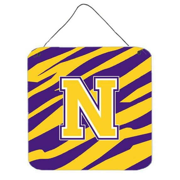 Carolines Treasures CJ1022-NDS66 Tiger Stripe - Purple Gold Aluminium Metal Wall Or Door Hanging Prints