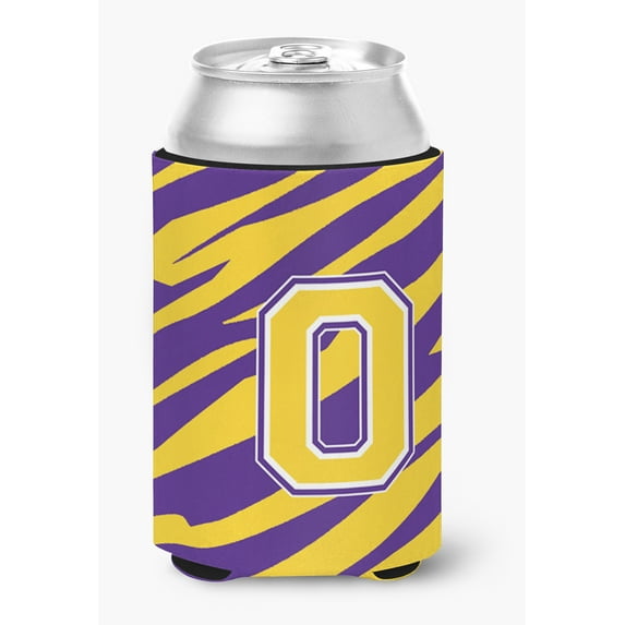 Carolines Treasures CJ1022-OCC Monogram - Tiger Stripe - Purple Gold Can Or Bottle Initial O