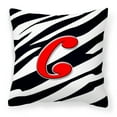 thumbnail image 1 of Carolines Treasures CJ1024-CPW1414 Letter C Initial Monogram - Zebra Red Fabric Decorative Pillow, 14Hx14W, multicolor, 1 of 4