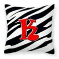 thumbnail image 1 of Carolines Treasures CJ1024-KPW1414 Letter K Initial Monogram - Zebra Red Fabric Decorative Pillow, 14Hx14W, multicolor, 1 of 4