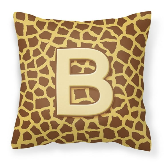 Carolines Treasures CJ1025-BPW1414 Letter C Initial Monogram - Giraffe Fabric Decorative Pillow, 14Hx14W, multicolor