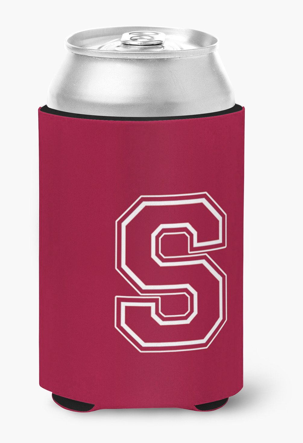 Carolines Treasures CJ1032-SCC Letter S Initial Monogram - Maroon And White Can Or Bottle  Hugger