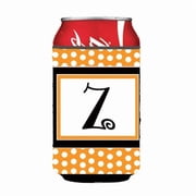 Carolines Treasures CJ1033-ZCC Letter Z Initial Monogram - Orange Polkadots Can Or Bottle Hugger