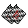 thumbnail image 1 of Carolines Treasures CJ1035-KPTHD Letter K Initial Monogram - Houndstooth Black Pair of Pot Holders, 7.5HX7.5W,, 1 of 2