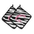 thumbnail image 1 of Carolines Treasures CJ1037-CPTHD Letter C Initial Zebra Stripe and Pink Pair of Pot Holders, 7.5HX7.5W, multicolor, 1 of 2