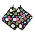 thumbnail image 1 of Carolines Treasures CJ1038-JPTHD Letter J Initial Monogram - Polkadots and Pink Pair of Pot Holders, 7.5HX7.5W,, 1 of 2