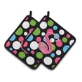 thumbnail image 1 of Carolines Treasures CJ1038-SPTHD Letter S Initial Monogram - Polkadots and Pink Pair of Pot Holders, 7.5HX7.5W,, 1 of 3