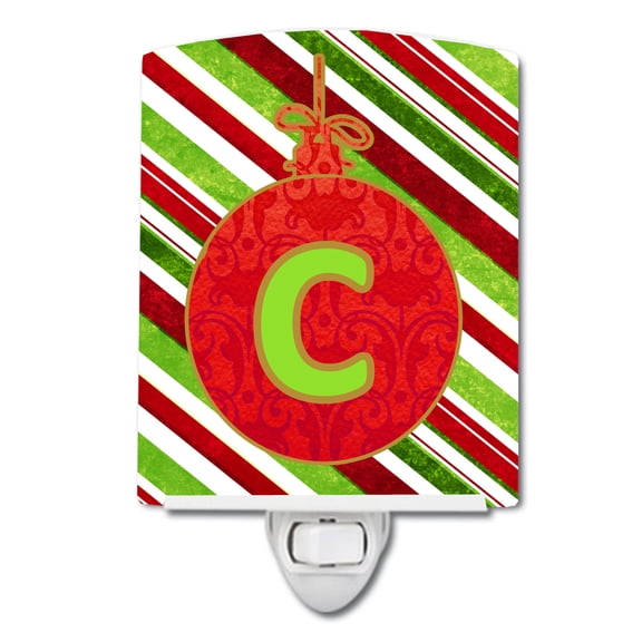 Carolines Treasures CJ1039-CCNL Christmas Oranment Holiday Initial Letter C Ceramic Night Light, 6x4x3", multicolor