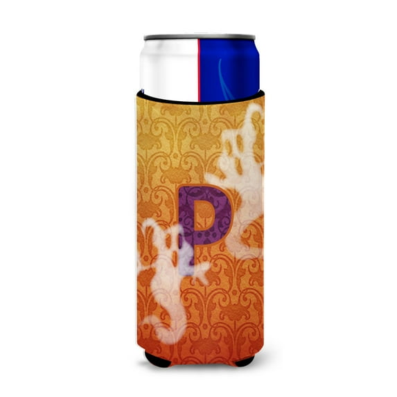Carolines Treasures CJ1040-PMUK Halloween Ghosts Monogram Initial Letter P Ultra Beverage Insulators for slim cans
