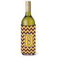 thumbnail image 1 of Carolines Treasures CJ1041-DLITERK Letter D Chevron Purple and Gold Wine Bottle Beverage Insulator Hugger  Wine Bottle, 1 of 1