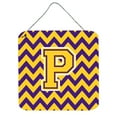 thumbnail image 1 of Carolines Treasures CJ1041-PDS66 Letter P Chevron Purple and Gold Wall or Door Hanging Prints 6HX6W multicolor, 1 of 1