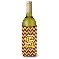 thumbnail image 1 of Carolines Treasures CJ1041-SLITERK Letter S Chevron Purple and Gold Wine Bottle Beverage Insulator Hugger  Wine Bottle, 1 of 1