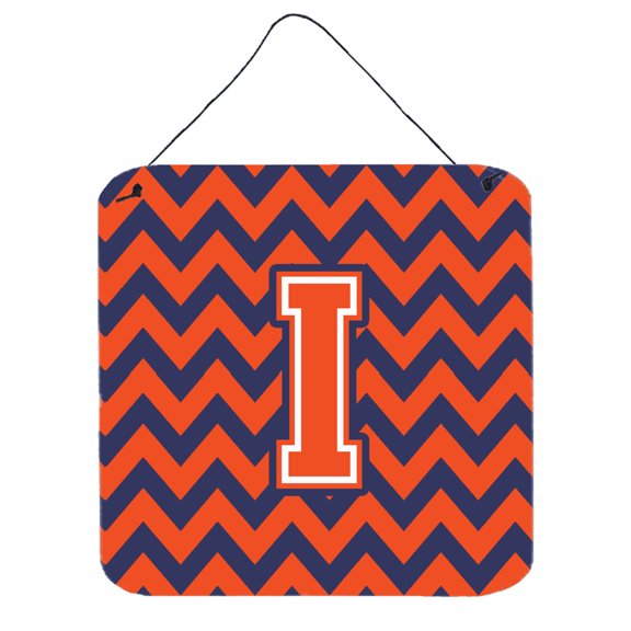 Carolines Treasures CJ1042-IDS66 Letter I Chevron Orange and Blue Wall or Door Hanging Prints 6HX6W multicolor