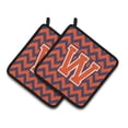 thumbnail image 1 of Carolines Treasures CJ1042-WPTHD Letter W Chevron Orange & Blue Pair of Pot Holders, 7.5 x 3 x 7.5 in., 1 of 2