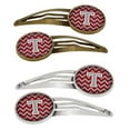 thumbnail image 1 of Carolines Treasures CJ1043-IHCS4 Letter I Chevron Crimson & Grey Barrettes Hair Clips, Set of 4, 1 of 1