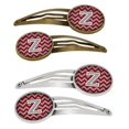 thumbnail image 1 of Carolines Treasures CJ1043-ZHCS4 Letter Z Chevron Crimson & Grey Barrettes Hair Clips, Set of 4, 1 of 1