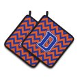 thumbnail image 1 of Carolines Treasures CJ1044-DPTHD Letter D Chevron Orange and Blue Pair of Pot Holders, 7.5HX7.5W, multicolor, 1 of 3