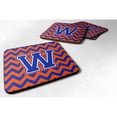 thumbnail image 1 of Carolines Treasures CJ1044-WFC Letter W Chevron Orange and Blue Foam Coaster Set of 4 3 1/2 x 3 1/2 multicolor, 1 of 3