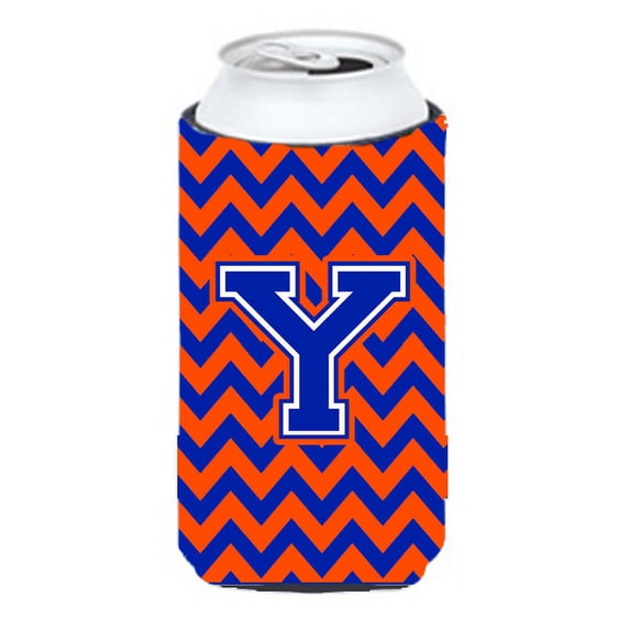 Carolines Treasures CJ1044-YTBC Letter Y Chevron Orange and Blue Tall Boy Beverage Insulator Hugger  Tall Boy multicolor