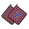 thumbnail image 1 of Carolines Treasures CJ1044-ZPTHD Letter Z Chevron Orange and Blue Pair of Pot Holders, 7.5HX7.5W, multicolor, 1 of 2