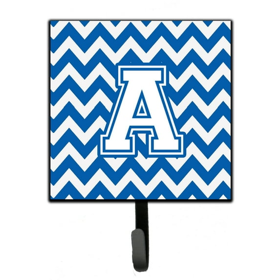 Carolines Treasures CJ1045-ASH4 Letter A Chevron Blue and White Leash or Key Holder Single Hook multicolor