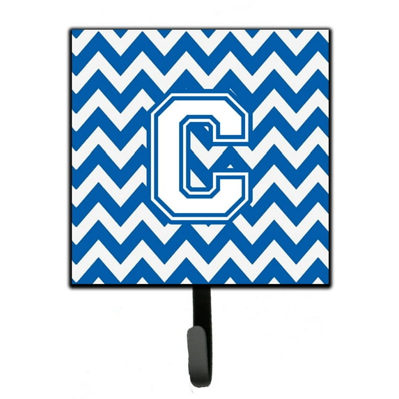 Carolines Treasures CJ1045-CSH4 Letter C Chevron Blue and White Leash or Key Holder Single Hook multicolor